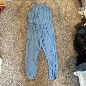 Blue Linen Forever 21 Romper